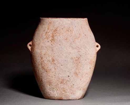 Stoneware vessel. Flattened Urn form.